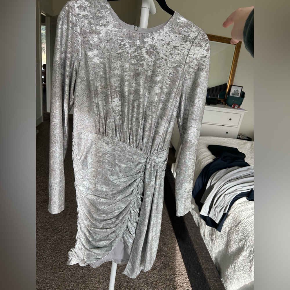 Vince Camuto Metallic Long Sleeve Dress